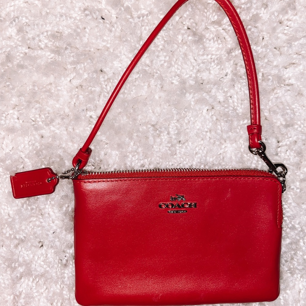 Red coach wristlet
